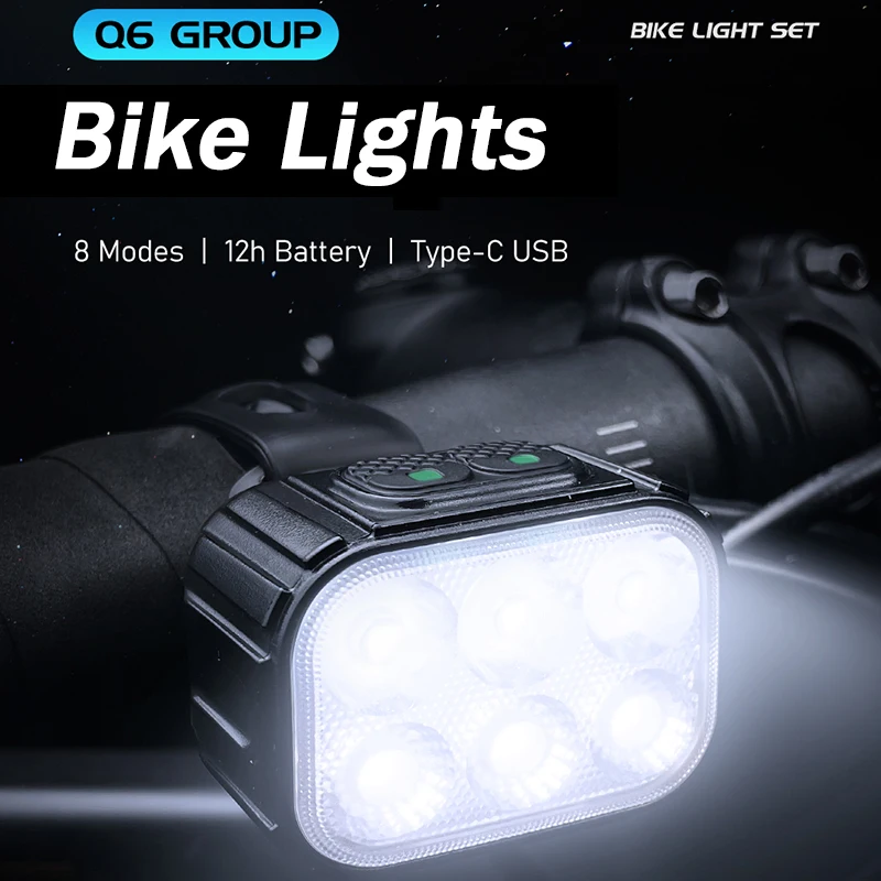 Bicycle Led Light TypeC Charging Bike Headlight Taillights