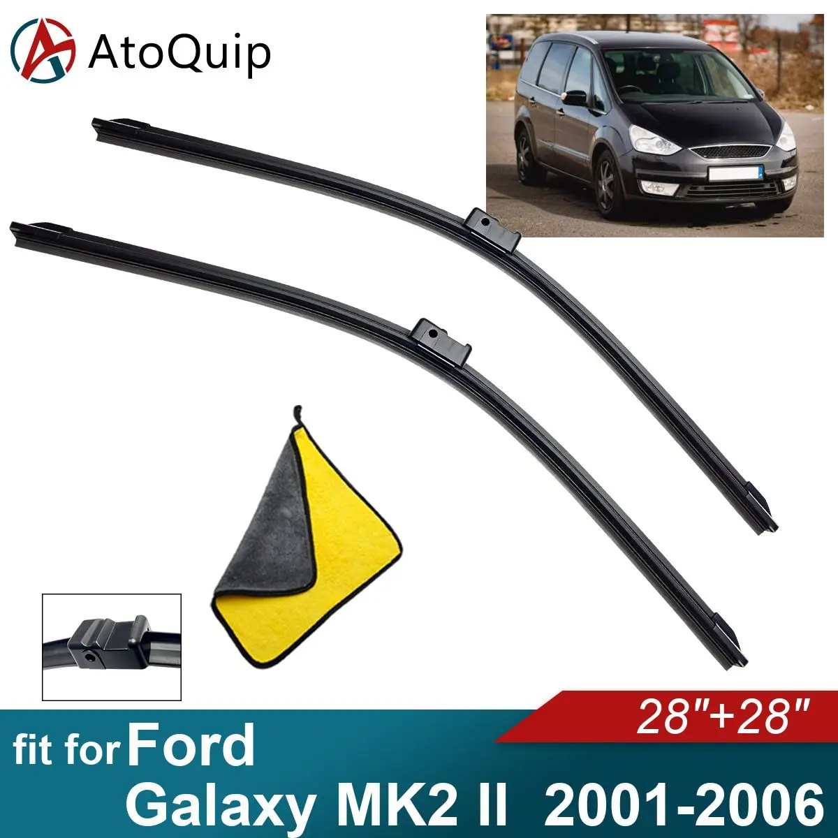 

Car Windshield Wiper Blades Fit For Ford Galaxy MK2 II Wiper Blades Soft Rubber Auto Front Windscreen