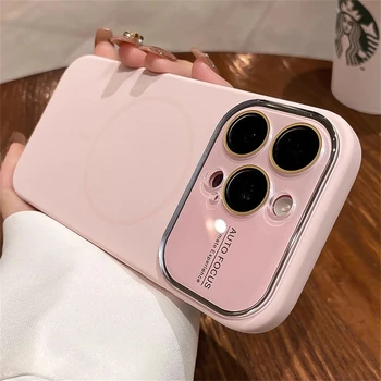 Original Advanced Liquid Silicone For Magsafe Case For iPhone 17 Pro Max 16 15 14 13 Magnetic Charging Glass Lens Protect Cover 1