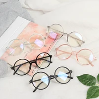 Lunettes anti-lumière bleue rondes vintage pour hommes et femmes, lentille transparente, monture en plastique, lunettes optiques, fausses lunettes, mode 2