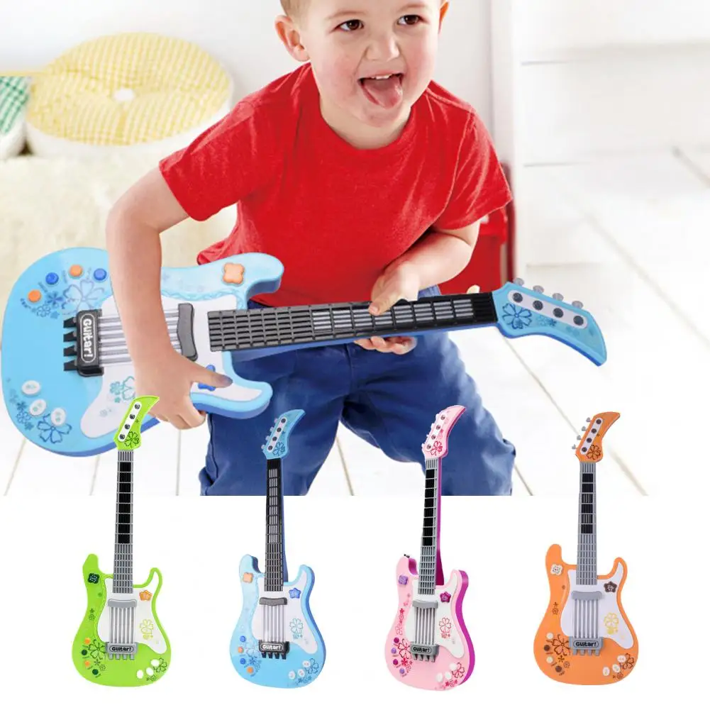 

Electric Guitar Musical Toy Multifunctional with Light Music Kids Enlightenment Ukulele Musical Instrument Toy Birthday Gift