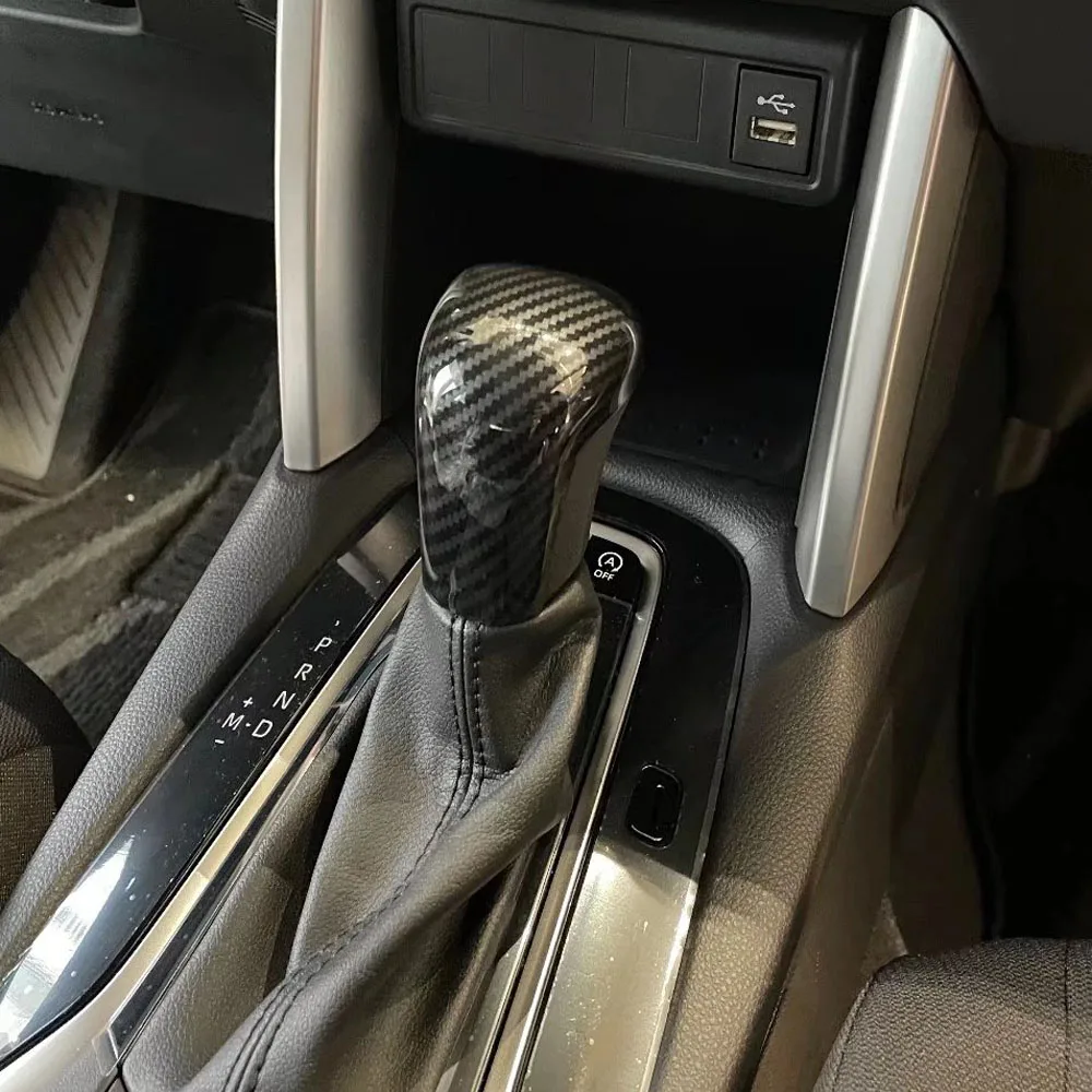 

Для Toyota Corolla Cross 2020 2021 2022 ABS красная Ручка рычага переключения передач из углеродного волокна крышка ручного переключения передач литье отделка Аксессуары