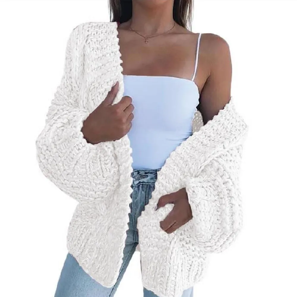 

Women Sweater Spring and Autumn Thick Sweater Casual Loose Knitted Cardigan Sweater Women Clothes Warmth Cardigan Women Coats