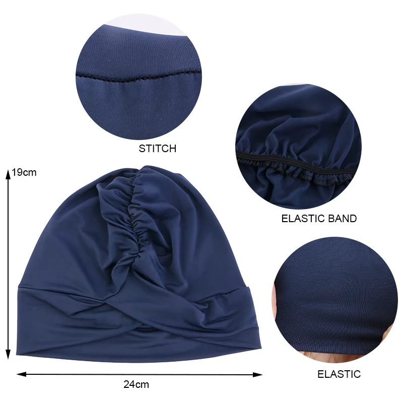 Bonnet de bain pour femmes et filles, unisexe, cheveux longs, Turban en  Nylon élastique, taille libre - AliExpress