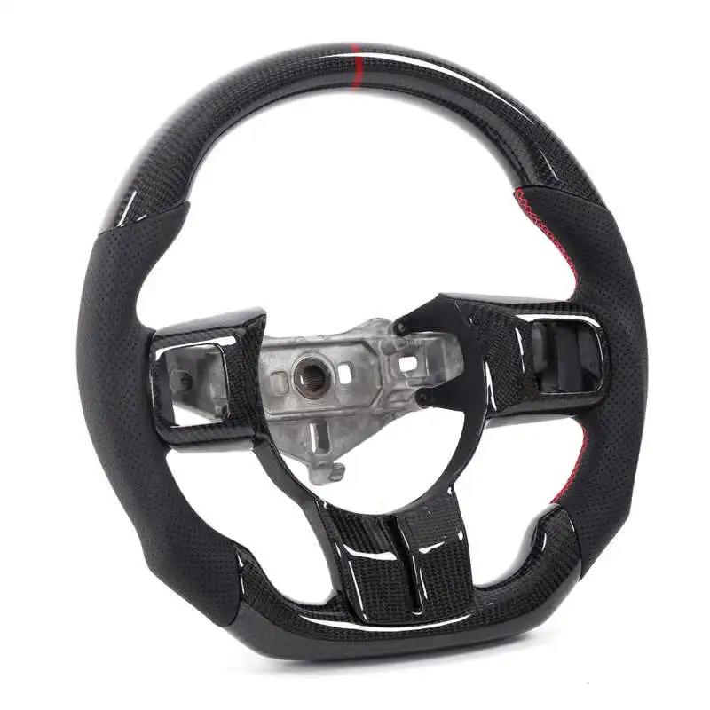 Carbon Fiber Steering Wheel Nappa Perforated Leather W/ Trim