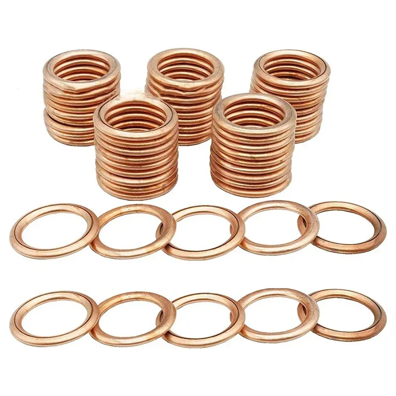 Car Engine Oil Pan Drain Screw Gasket 14mm Aluminium Sealing Circle Transmission Oil Drain Plug Gaskets for Volkswagen Audi