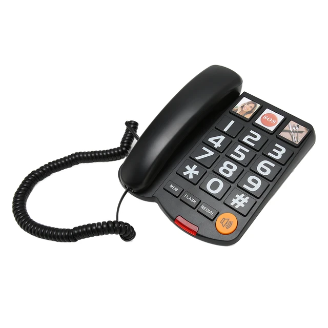 Corded Phone with Speakerphone, Expandable Fixed House Telephone with  Caller ID Answering Machine and Smart Call Block Mini Wall Desktop for  Seniors