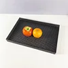 Modern simple hollow tray rectangular black metal living room coffee table tea tray decorative ornament soft decoration jewelry 5