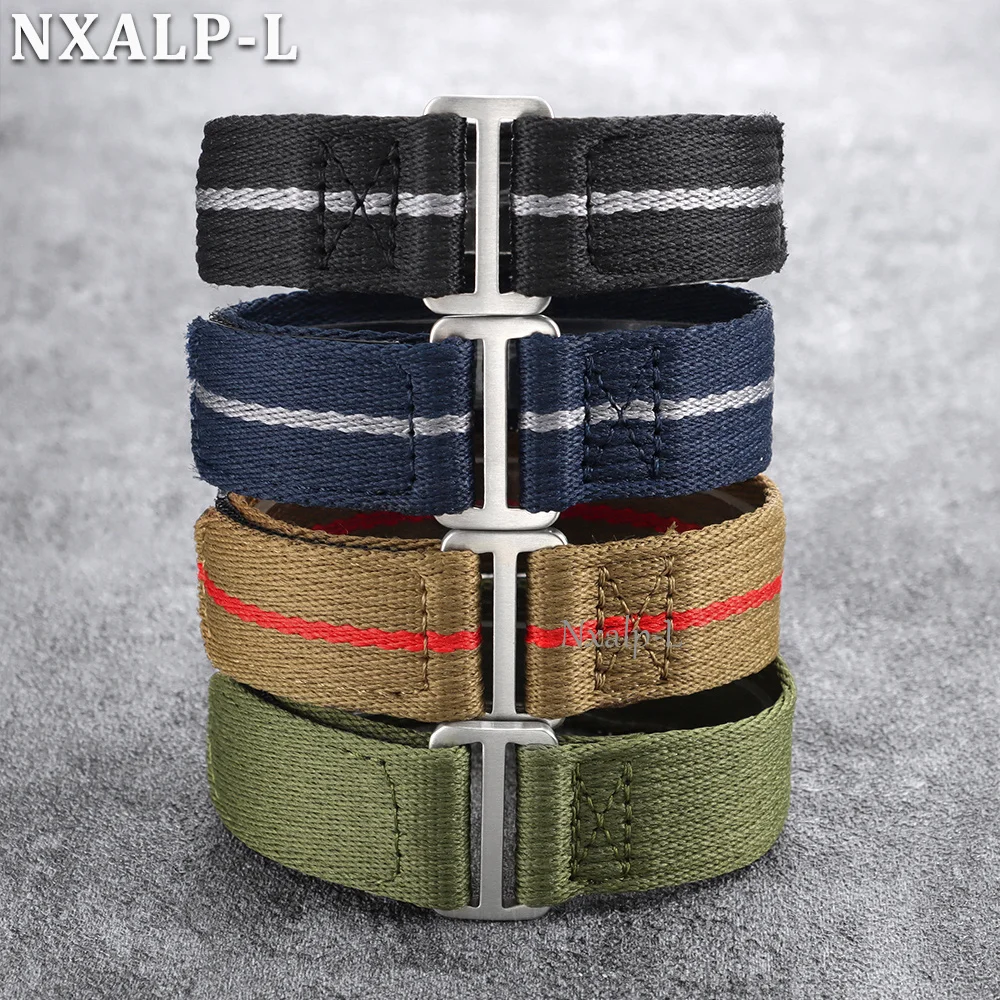 Durable Nylon Military-Style Waterproof Watch Band with Hook and Loop Fastener