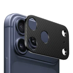 Aluminum Carbon Fiber Rear Camera Lens Protector - 1 PCS (For 17ProMax Black)