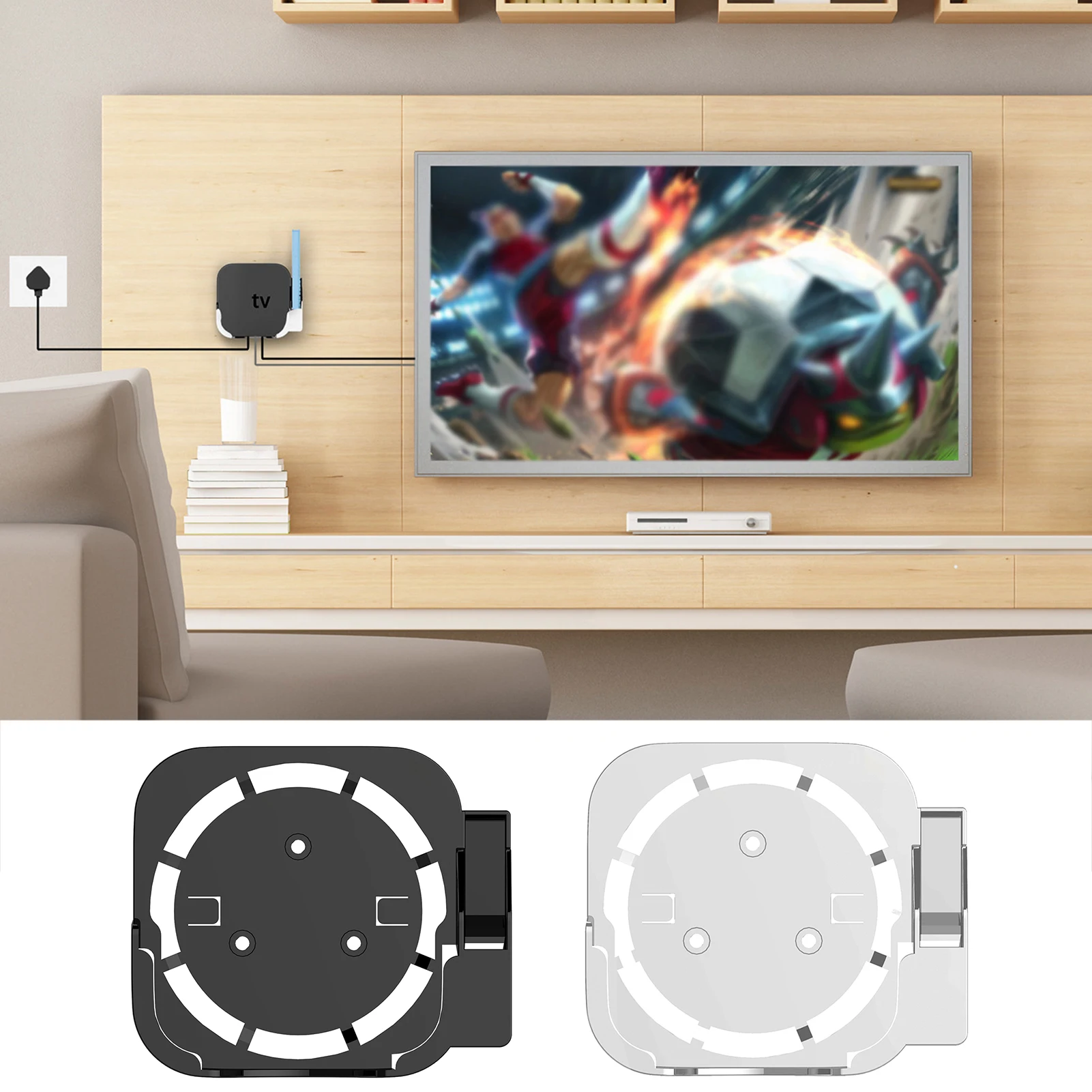 

ABS Protective Case Skin For Apple TV 4K 2 3 4 5 6 Gen Media Player Remote Controller Wall Mount Bracket Stand Cradle Holder
