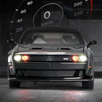 1:32 Dodge Challenger SRT Alloy Sports Car Model Simulation Diecast Metal Toy Muscle Car Model Sound and Light Children Toy Gift 2