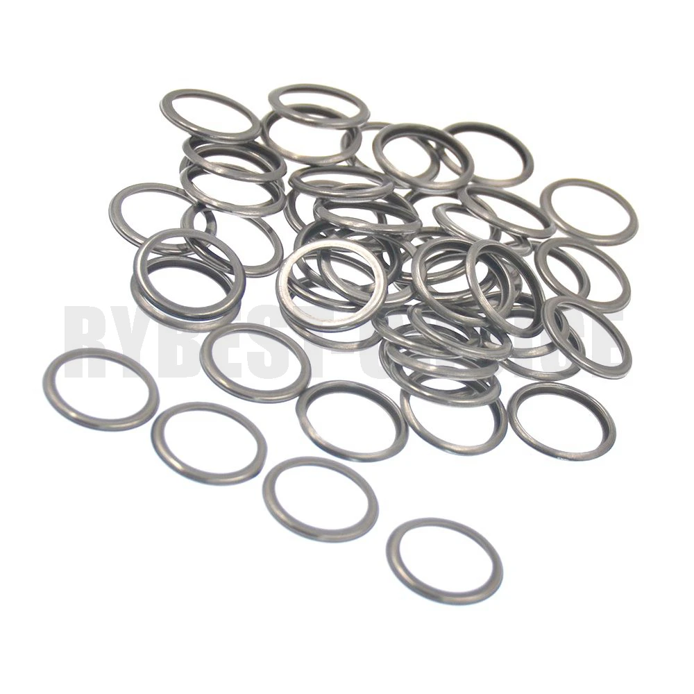 50Pcs Aluminum Alloy Engine Oil Drain Plug Crush Gasket Washers Seals
