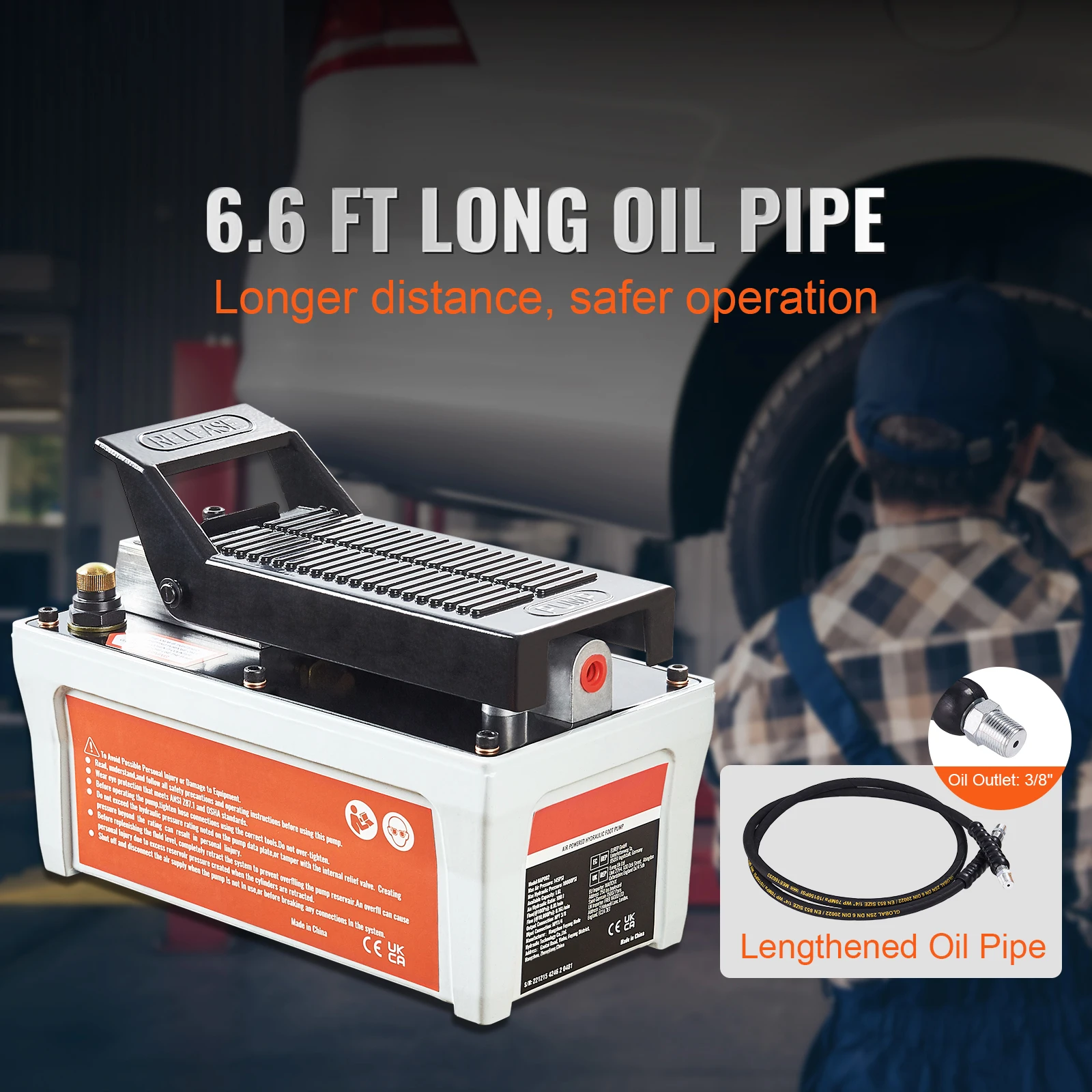 Air Hydraulic Pump 10000 PSI Foot Actuated for Auto Body Frame