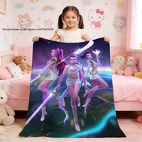 Blanket K-KPop warm soft plush D-Demon blanket for sofa living room office H-Hunters bedroom travel gift Flannel