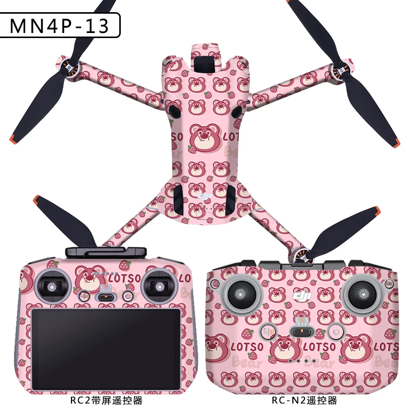 for DJI Mini 4 Pro Sticker RC 2 Skins Flat Protector Cover Anti-Scratch Waterproof RC-N2 PVC Sticker For mini 3 pro Accessories