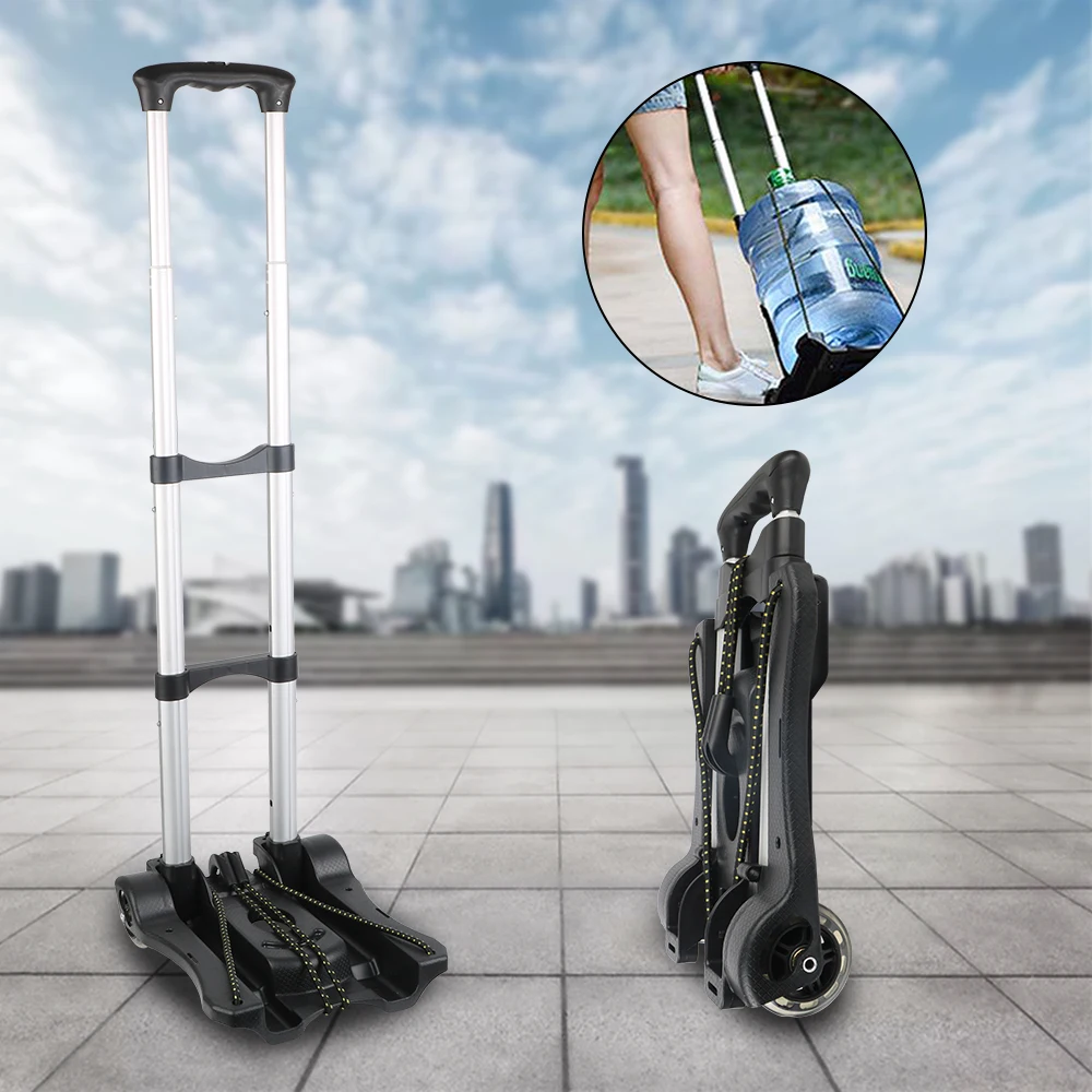 

Hand Sack Folding Luggage Cart Heavy Duty 35kg For Home Travel Shopping Foldable Barrow Portable Two-wheel Trolley