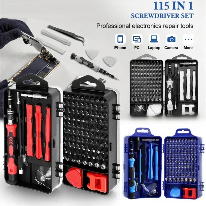 115 in 1 Mini Professional Magnetic Repair Tool Kit Multifunctional Precision Screwdriver Set for Phone Laptop Tablet PC Watch
