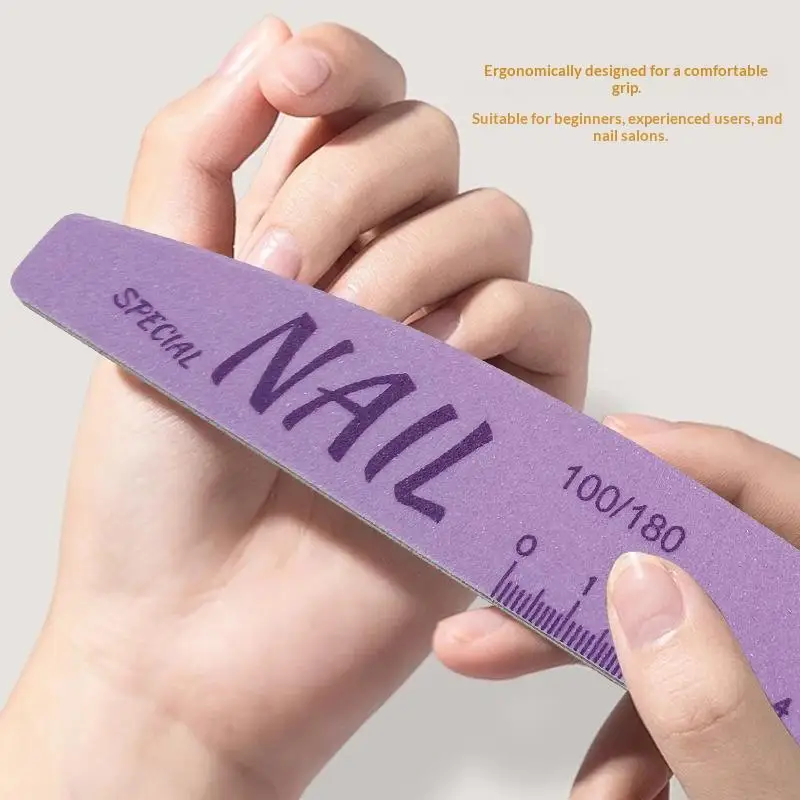 새로운 5종 네일 파일 세트, 눈금 표시가 있는 양면 100/180 그릿 네일 파일, 그라인딩, 샌딩, 버퍼, 광택 마무리용 매니큐어 도구