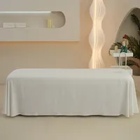 Housse de matelas de massage spa 1 pièce avec trous, en polyester, literie toutes saisons, couleur unie, draps de lit pour salon de beauté 4