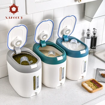 XIAOGUI 5KG/10KG Dispenser di Riso Cucina Organizzatore E Contenitore di Stoccaggio Scatola di Casa Vaso di Cereali Botes Cocina Almacenaje Alimentos 1