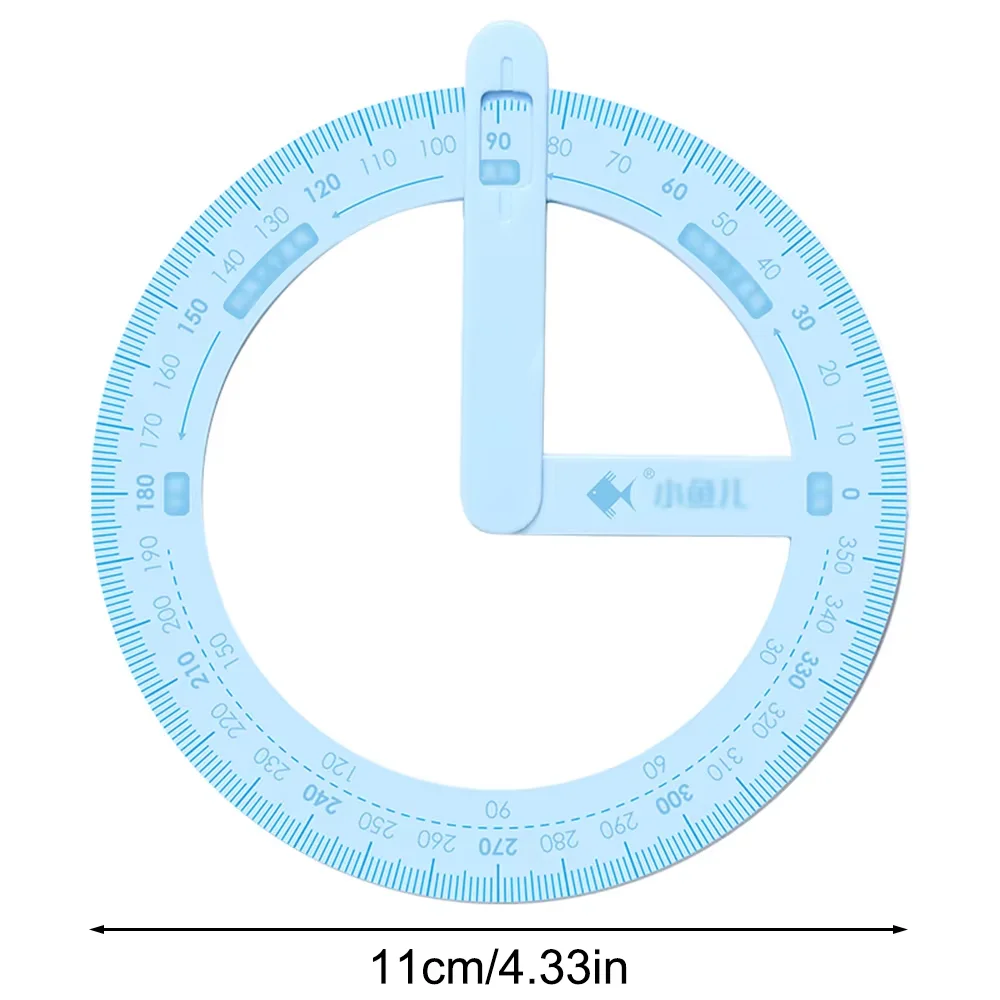 360도 활동용 각도기 학생용 각도 측정기 교구 직각 및 고각 도면용 문구류