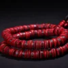 12"Tibetan Temple Collection Old Gabala Carving Red 108 Buddha Beads Necklace Pendant Amulet Dharma Worship Hall Town house 5