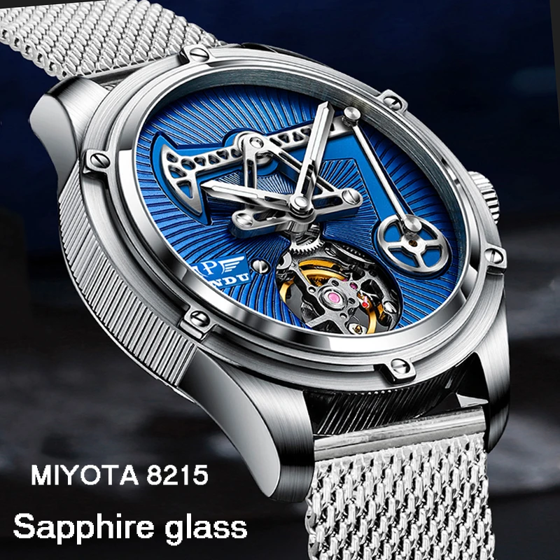 Pindu Design Miyota 8215 Watch Sapphire Glass Power Reserve Automatic