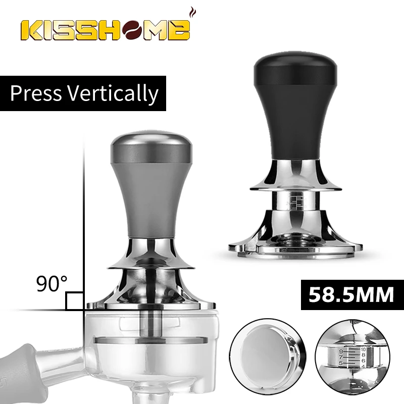 58.5mm Adjustable Depth Coffee Tamper Calibrated Steady Pressure