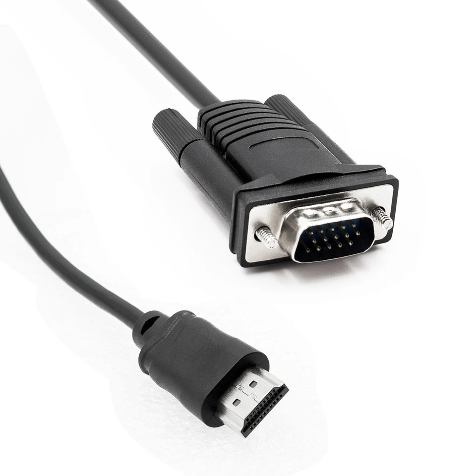 Cabo Vga Compatível com Hdmi para Monitor de pc Cabo de Áudio e Vídeo Macho para Cabo Macho Vga Projetor Hdtv 1920*1080p
