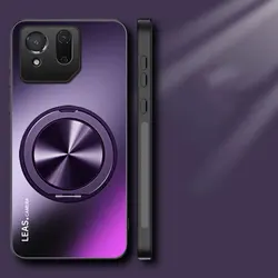 Magnetic Shockproof Matte Phone Case with Stand and Bumper Protection for Rog Phone 7 (Purple)