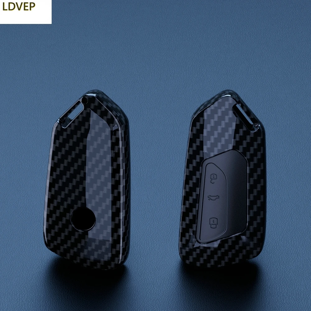 

ABS + карбоновый автомобильный брелок, оболочка для VW Volkswagen Golf 8 MK8 ID.3 ID.4 Cupra Skoda Octavia A8 SEAT Leon MK4 2020 2021