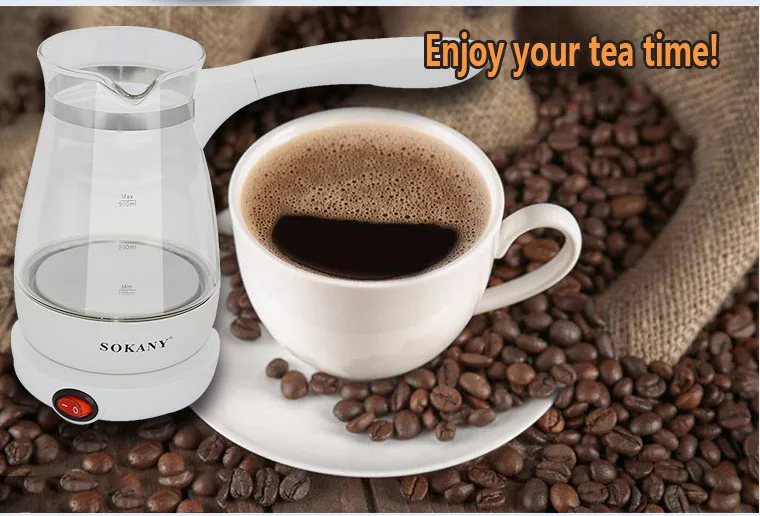 Description Picture 5 of item600W Turkish Coffee Machine Electric Coffee Maker Glass Italian Mocha Pot Hot Milk Italian Tea Heating Cooker Jug 5-6 Cups
