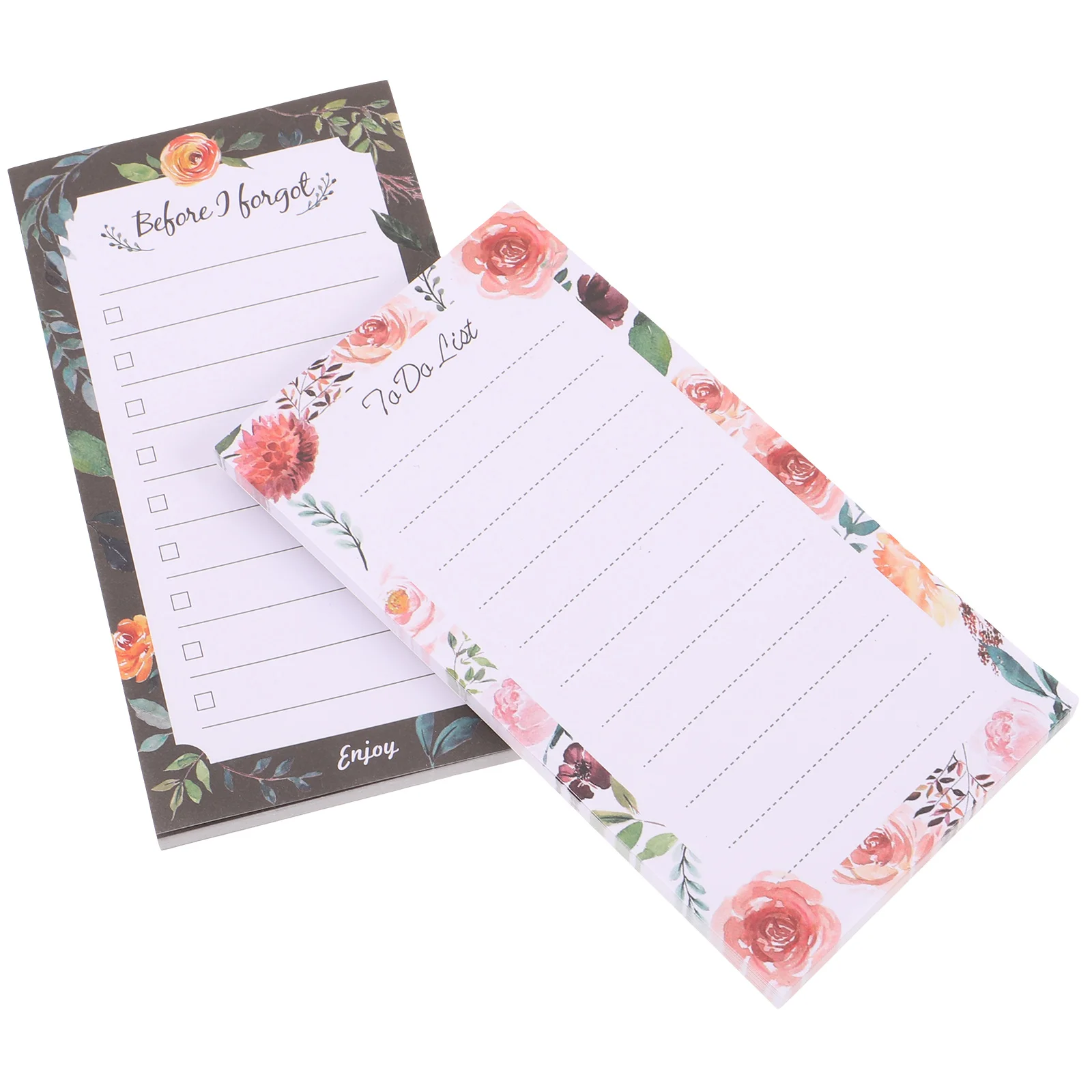 2 Pcs Magnetic Notepad Memo Notepads Fridge Small Notebook with Grocery List Soft to Do