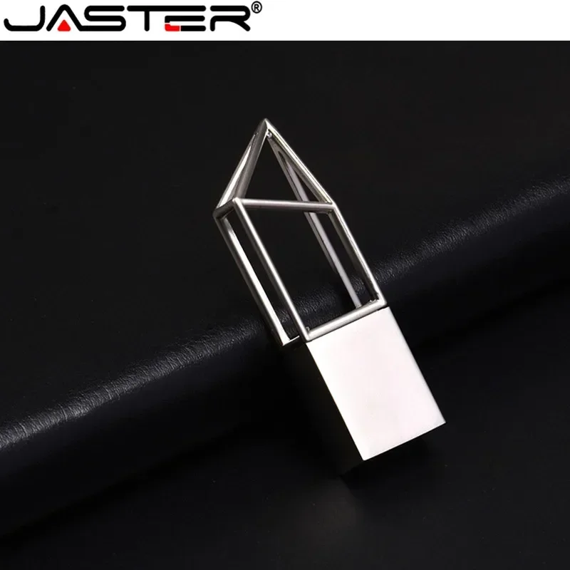 Usb Flash Drive Flash Drive JASTER USB Flash Drive 2.0 Mini Metal Cutout Silver Gold 4GB 8GB 16GB 32GB USB Stick Pen Drive Free Perfect Gift