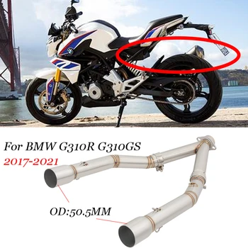 For BMW G310 G310R Motorcycle Exhaust Slip on Motorcross Mid Pipe Stainless Steel Modified Exhaust Full Systems Connect Tube