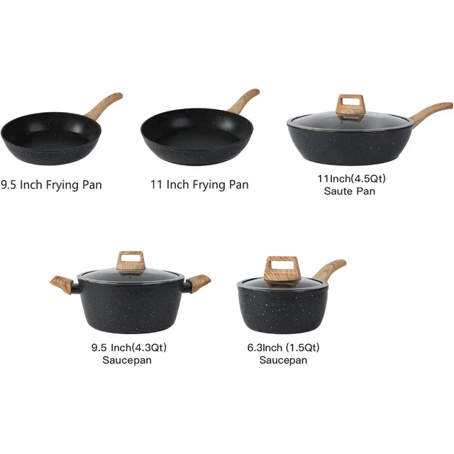 16PCS Pots and Pans Set Non Stick Cookware Set Nonstick with Cooking Set 2