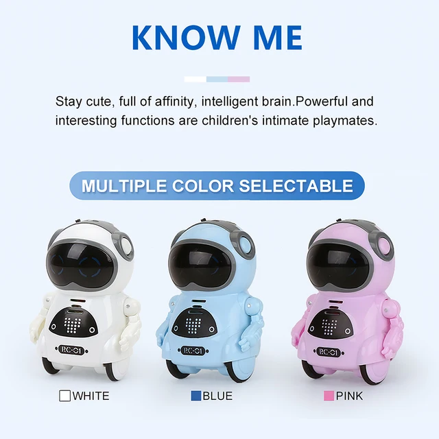 939A Pocket RC Robot Talking Interactive Dialogue Voice Recognition Record Singing Dancing Telling Story Mini Robot Toys Gift 2