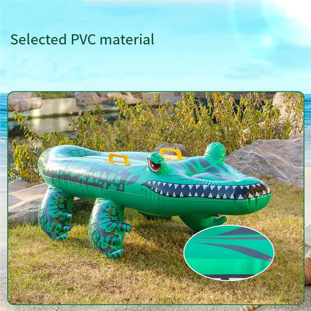 CYGJ-Reptile Ride On , Crocodile Inflatable Pool Float For Kids, Fun Beach And Pool , Giant Inflatable Pool Float 4