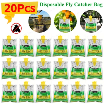 1-20Pcs Hanging Flies Flytrap Fly traps Pack Disposable Non-Toxic Water-Soluble Catcher Bag For Household Garden Supplies 2