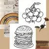 FOOD DRINK & SWEETS BOLD-EASY Coloring Book 24page Perfect Gift for Adults Picture Book  for Valentine's, Christmas, Halloween 6