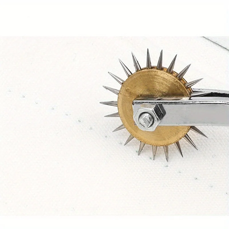 1pc Stainless Steel Paper Leather Gear Teeth Scribing Wheel For Overstitch Marking Spacing In Leather Craft And Sewing