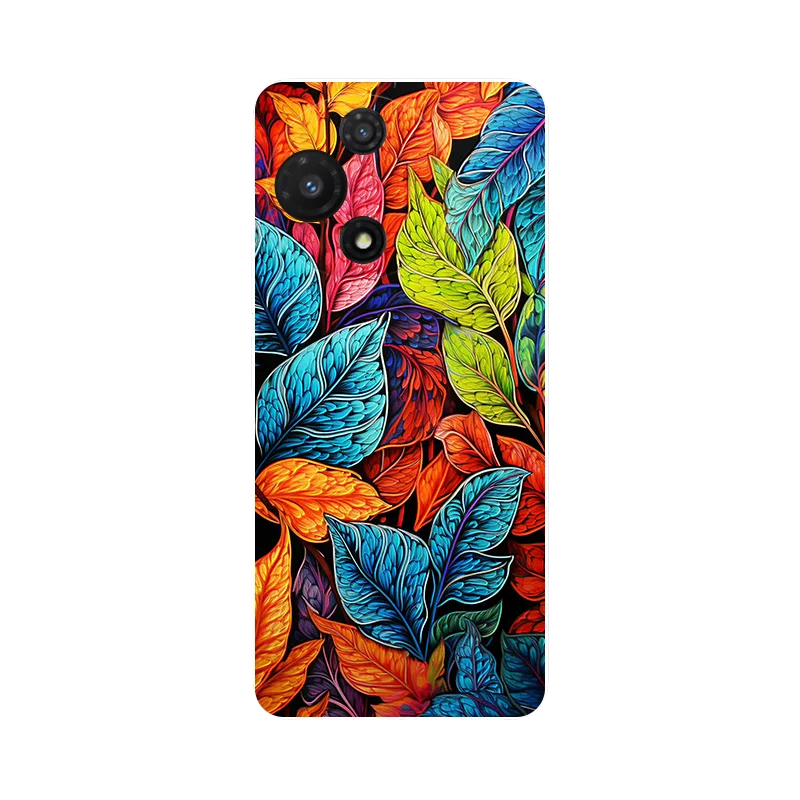 Silicone Soft Cover with Floral Panda Design - TPU Protective Phone Case in Blue