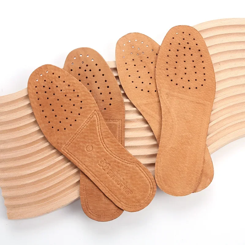 Real Cowhide Insole Ultra Thin Breathable Deodorant Leather Shoes Boots Absorb Sweat Replacement Inner Soles Shoes Insole Pads