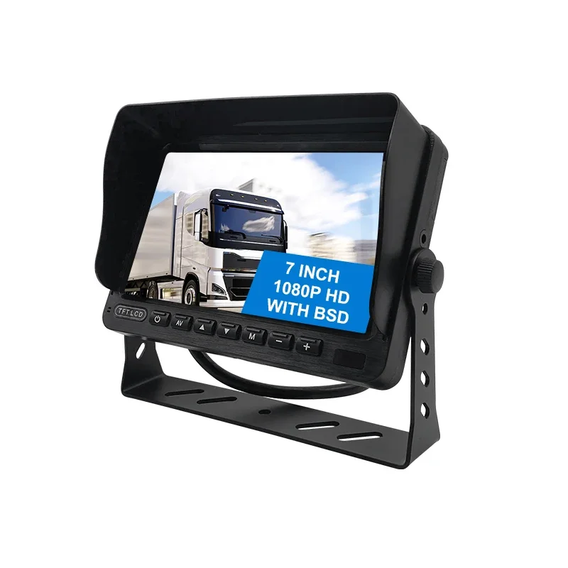 

2 CH AHD 1080P 7 inch 1024*600 IPS Display Reversing Night Vision Camera Full HD Truck Bus Monitoring System