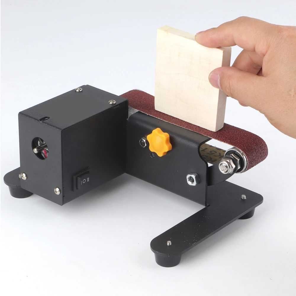 Mini Belt Sander Electric Bench Grinder Sanding Machine 7 Speed Adjustable Control Small Grinder Sharpener Polisher Machine 250W