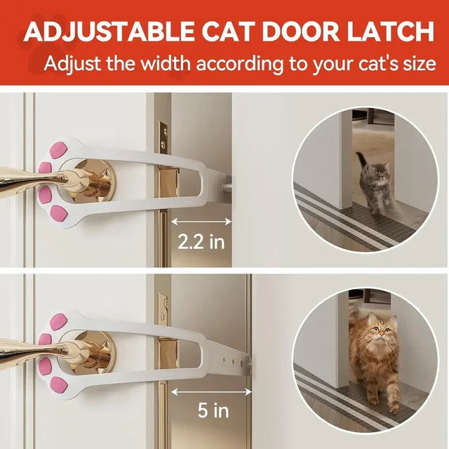 Cat Door Holder Latch Adjustable Dog Door Stopper Elastic Gate Lock Flex Latch Strap Keep Dog Out From Entering Pet Gate Supply 5