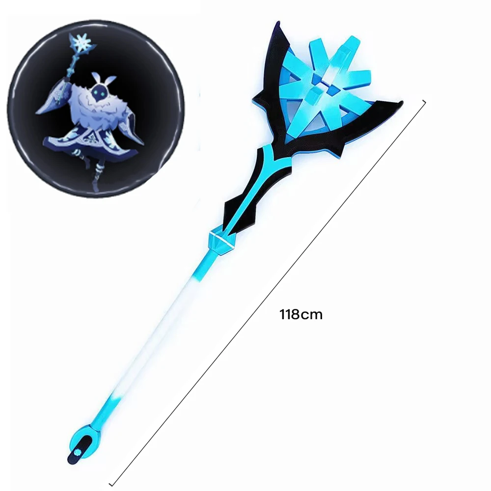 

Game Genshin Impact Ice Water Fire Abyss Mage Weapon 118cm Staff Toys Anime Abyss Mage Gifts Props Stage Show Accessories