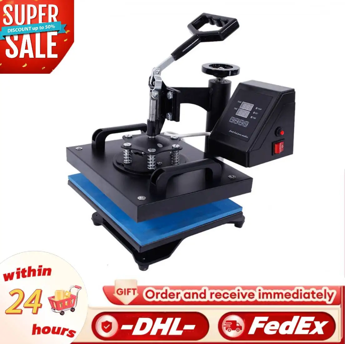 650W Transferpresse Maschine 23*30cm Muntifunktionale Sublimation Drucker Transfer Becher Hut Platte T-Shirt 220V