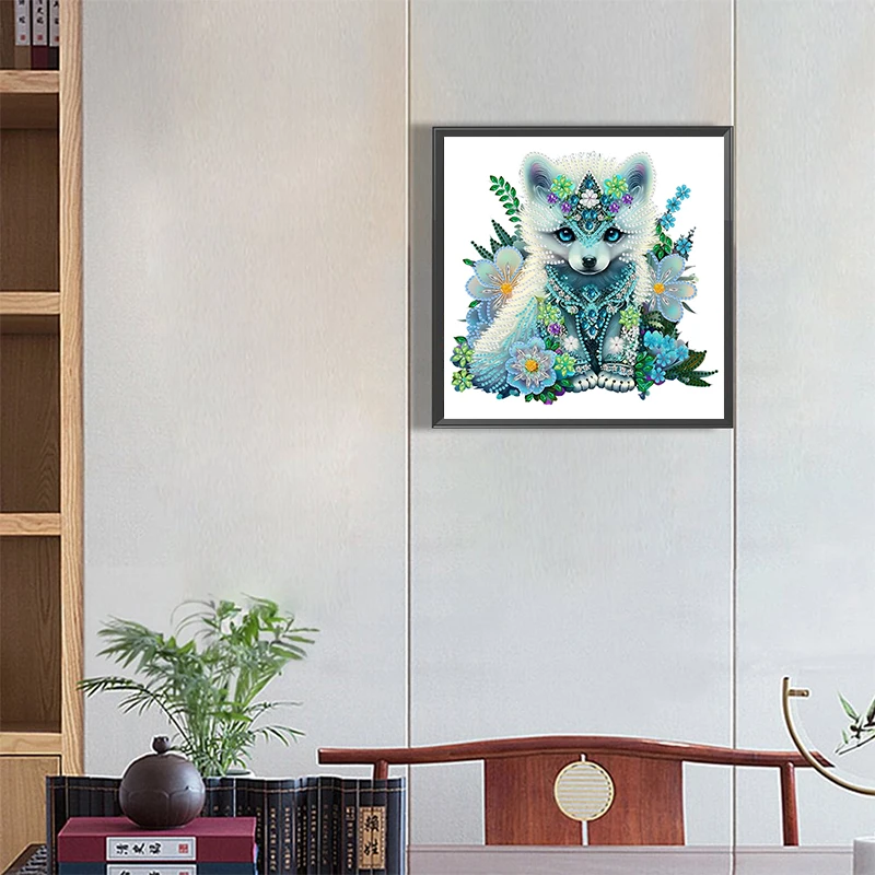 11.8&times;11.8 Inch /30X30cm Painting Set Crystal Rhinestone Fox Set Adult Beginner Party Gift DIY Painting Special-shape